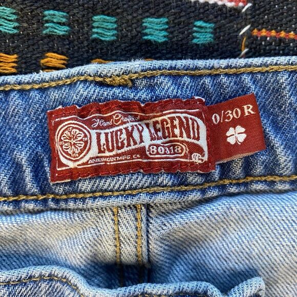 Lucky Brand Boy Mid Rise Relaxed Straight Patchwork Pants. Festival. Boho. 10/30 - Picture 13 of 16